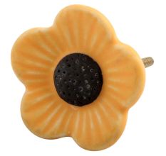 Mustard Daffodils Ceramic Drawer Knob